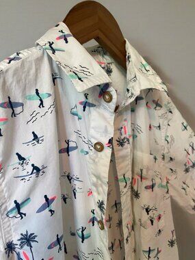 Tucker + Tate Tropical Surfer Short-Sleeve Oxford Shirt, New